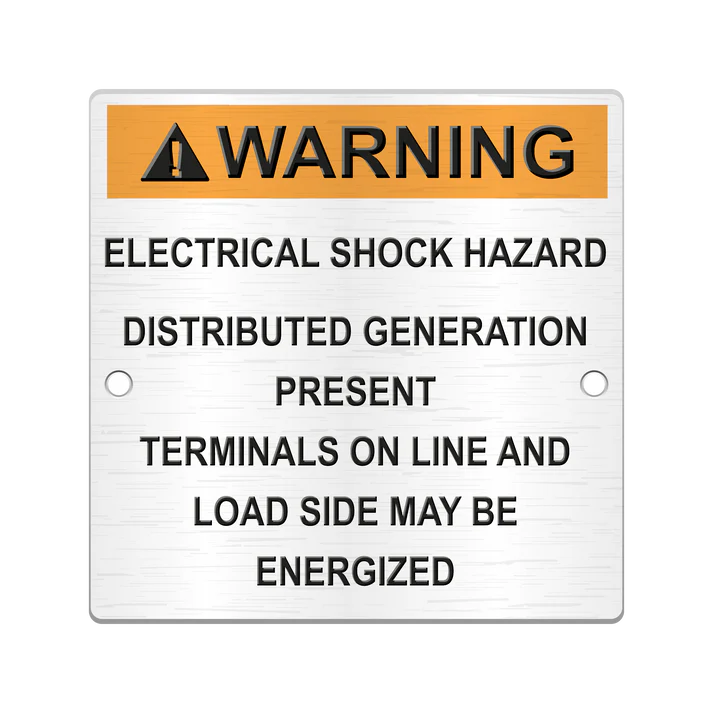 4 x 4 Warning Electrical Shock Hazard