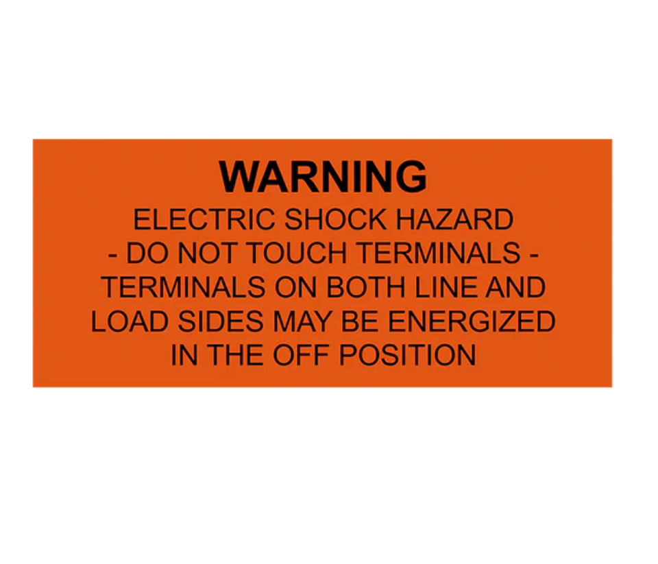 1.5x3, Warning Electric Shock Hazard