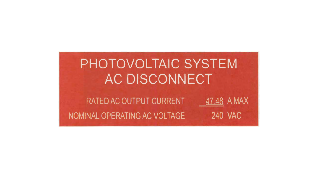 1.5 x 4 Photovoltaic System AC Disconnect