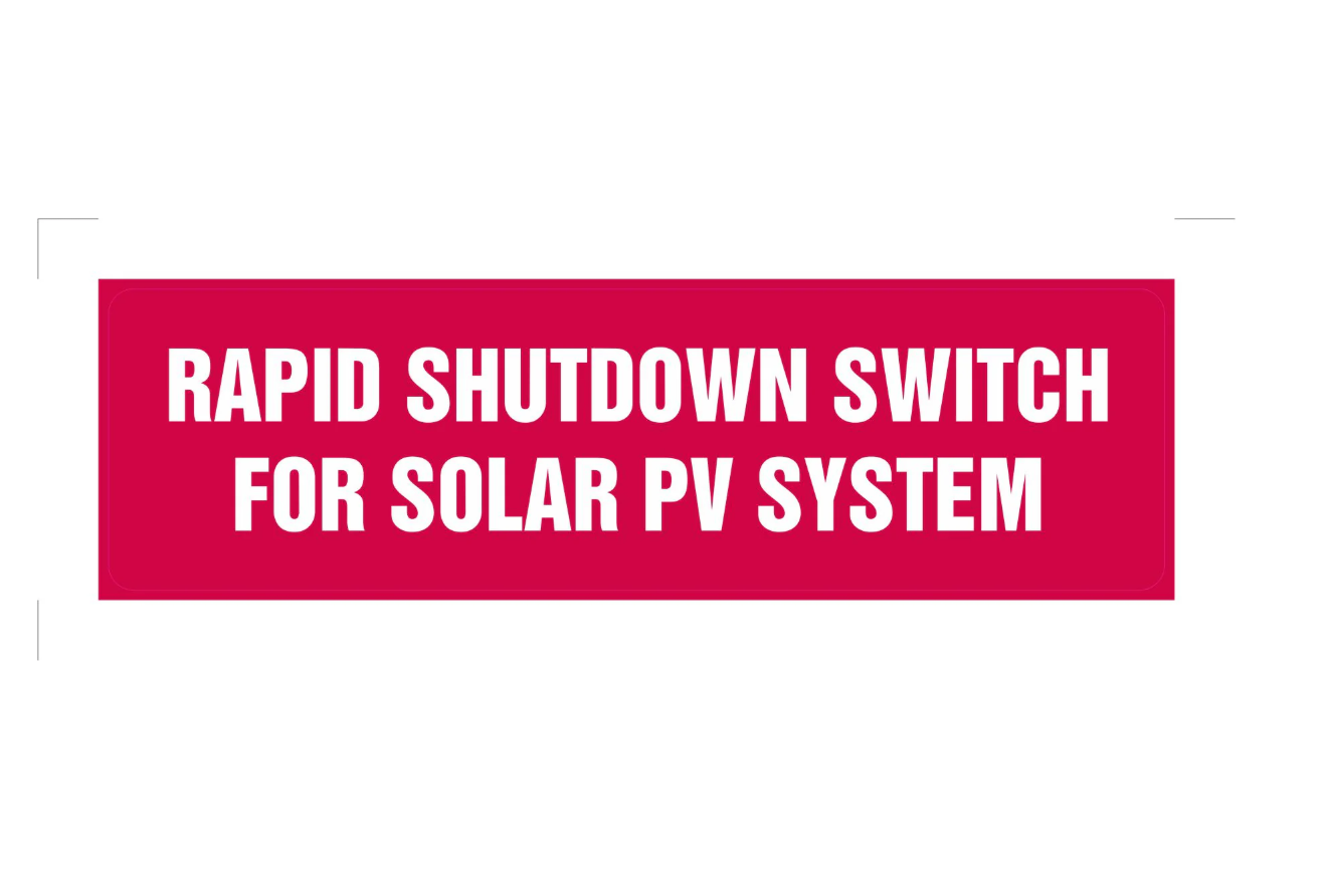 1.5x5.25 - Rapid Shutdown Switch For Solar PV System - Reflective Decal