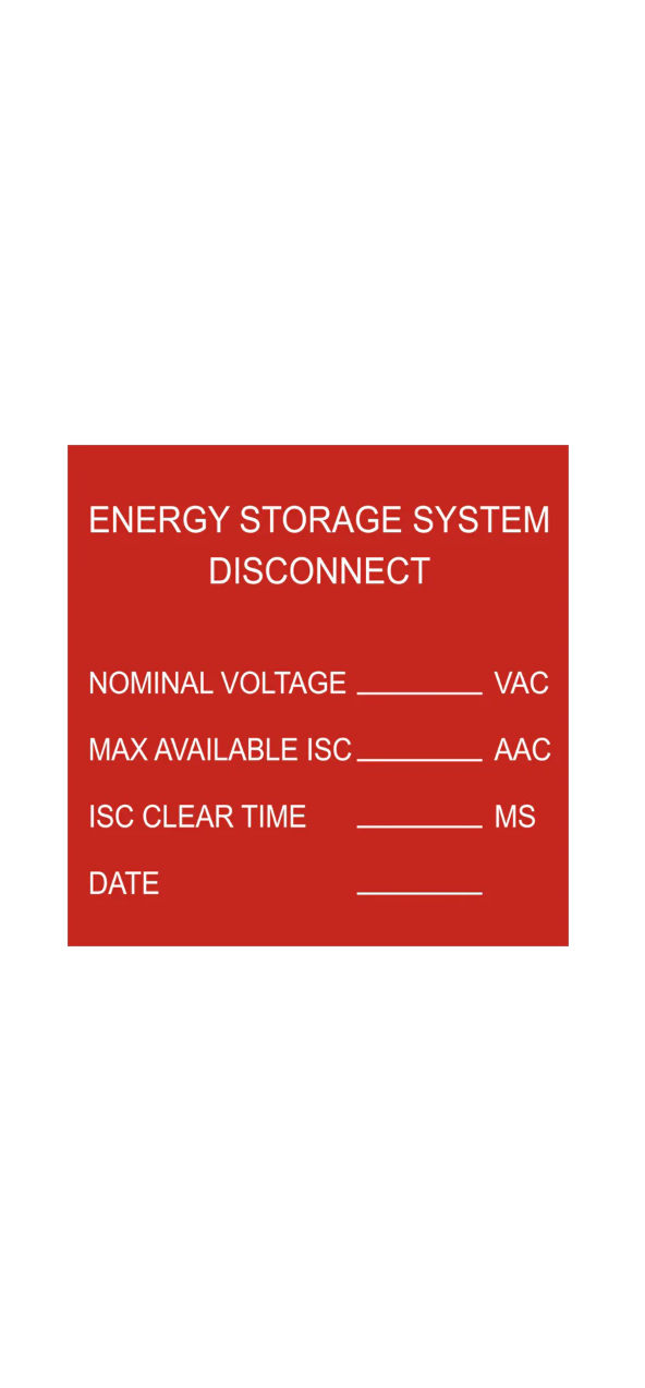 3x3, Energy Storage System Disconnect PV