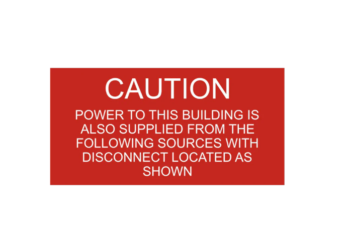 1.5x3, Caution Power To This Building PV