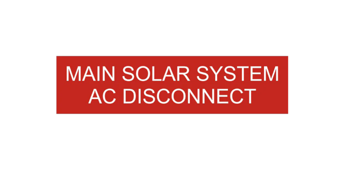 1x3, Main Solar System AC Disconnect PV