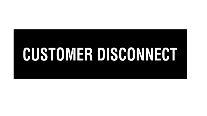 1x3 - Customer Disconnect, Black/White, Plastic