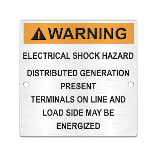 4 x 4 Warning Electrical Shock Hazard