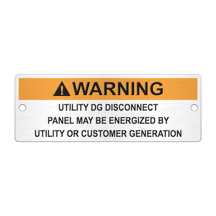2 x 5.5 Warning Utility DG Disconnect