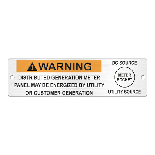 2 x 7 Warning Distributed Generation Meter