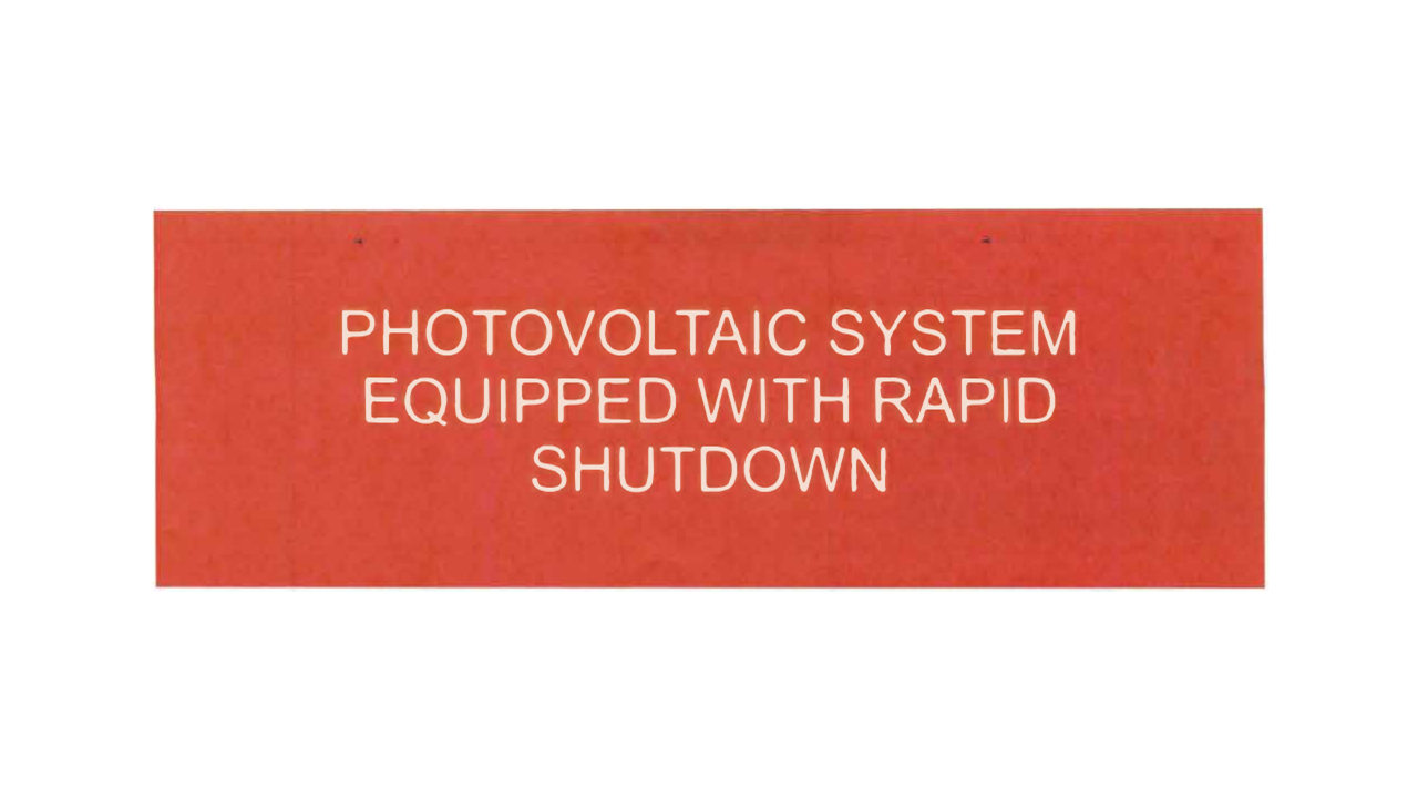 1 x 3 Photovoltaic System Equipped with Rapid Shutdown