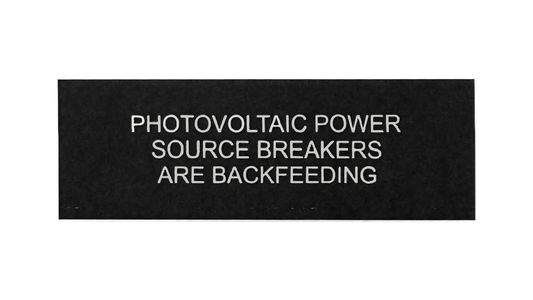1 x 3 Photovoltaic Power Source Breakers are Backfeeding