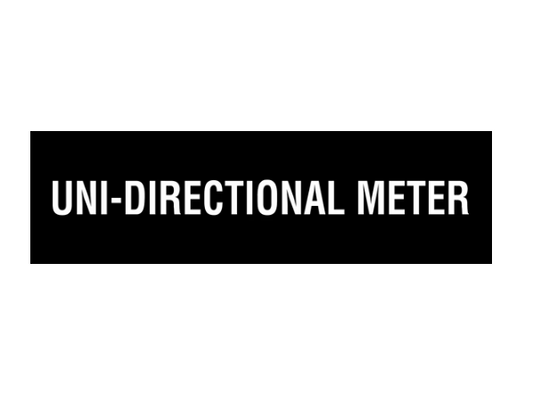 1x3 - Uni-Directional Meter, Black/White, Plastic
