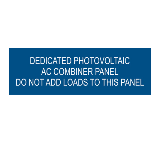 1.5x3, Dedicated Photovoltaic AC Combiner Panel, Blue/White, Plastic