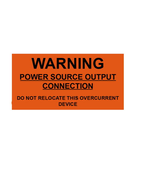 1.5x3 Warning Power Source Output Connection