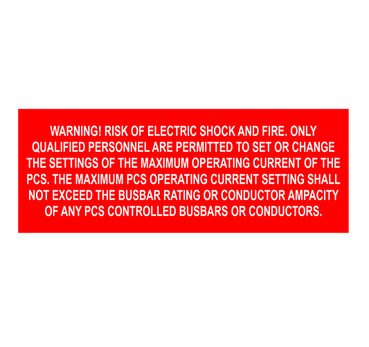 Warning! Risk of Electric Shock and Fire, Plastic, 1.5x4