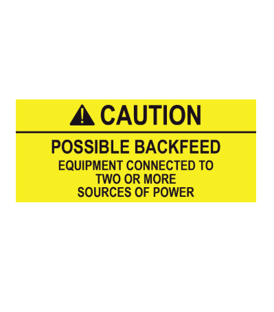 2x3 Caution Possible Backfeed PV
