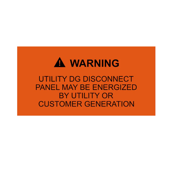 1.5x3, Warning Utility DG Disconnect