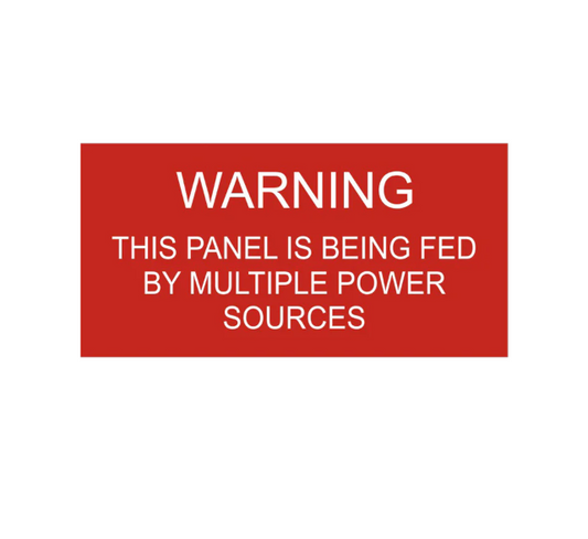 1.5x3, Warning This Panel Is Being Fed PV