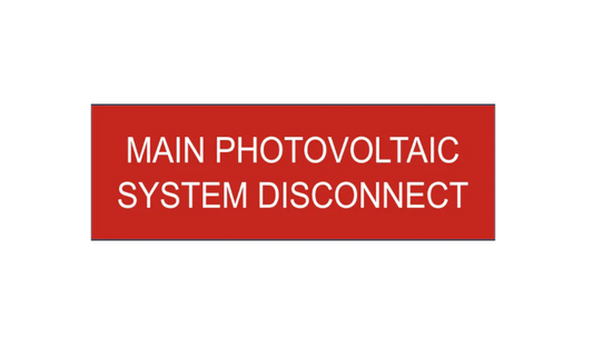 1x3, Main Photovoltaic System Disconnect PV