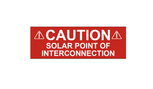 1.5x3, Caution Solar Point of Interconnection