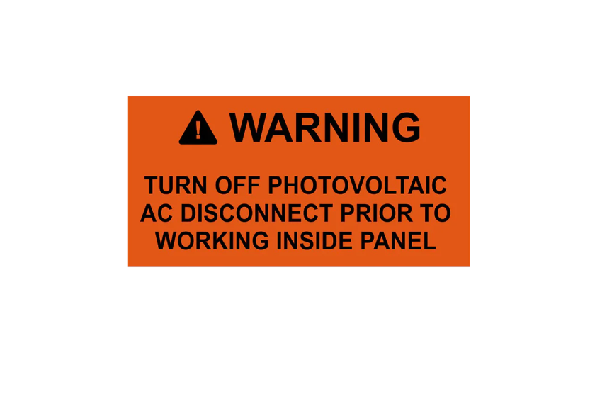 1.5x3 Warning Turn Off Photovoltaic