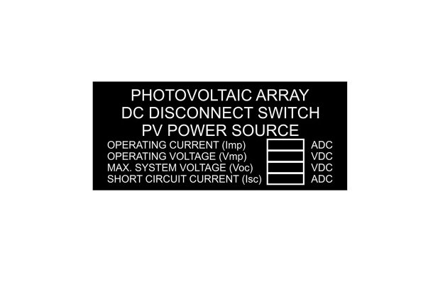 2x3 Photovoltaic Array DC Disconnect Switch PV Power Source with Values, Black Boxes