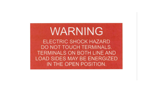 1.5 x 3 Warning Electric Shock Hazard
