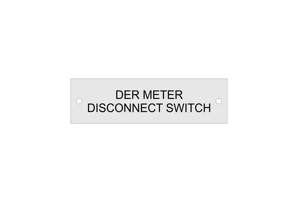 1 x 3.5 DER Meter Disconnect Switch