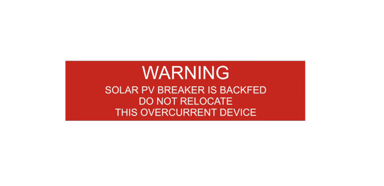 1x3, Warning Solar PV Breaker Is Backfed