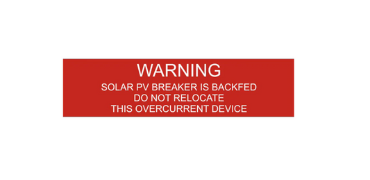1x3, Warning Solar PV Breaker Is Backfed