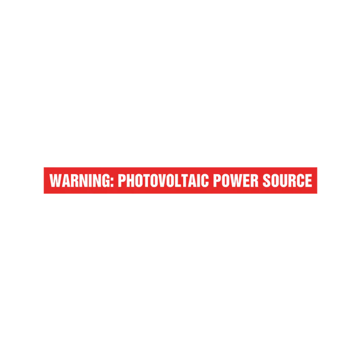 .75 x 7.75 Warning: Photovoltaic Power Source