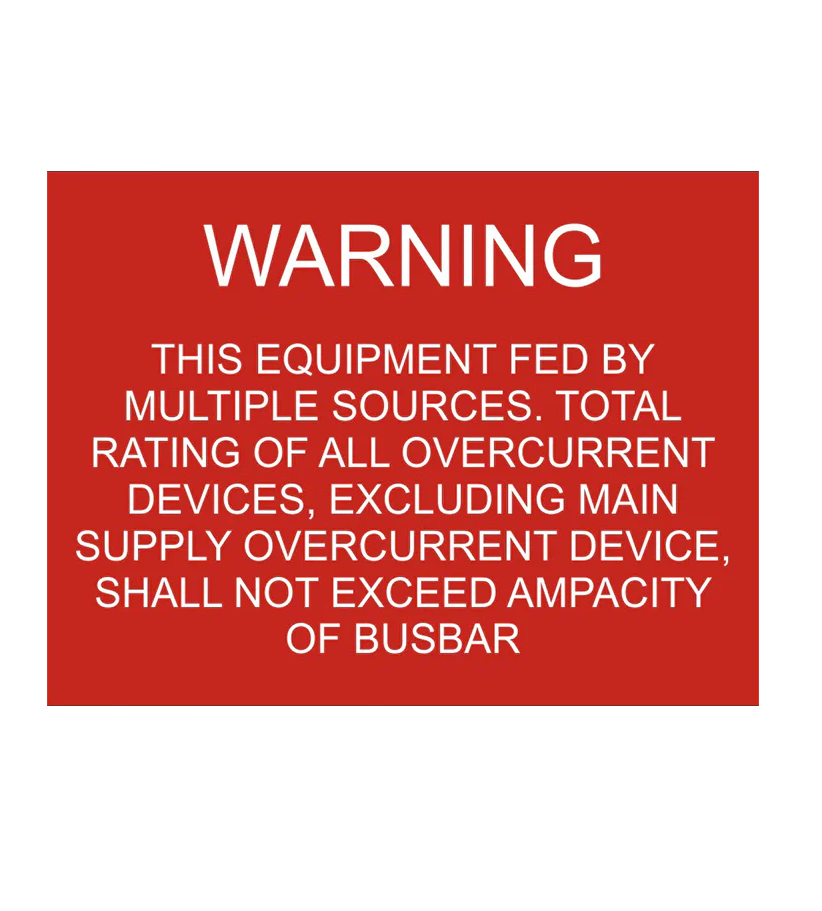 2.25x3, Warning This Equipment is Fed by Multiple Sources