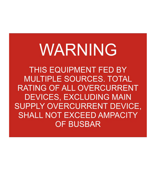2.25x3, Warning This Equipment is Fed by Multiple Sources